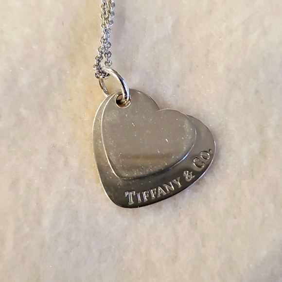 Tiffany & Co. Double Heart Pendant Necklace with Pouch - Picture 5 of 9